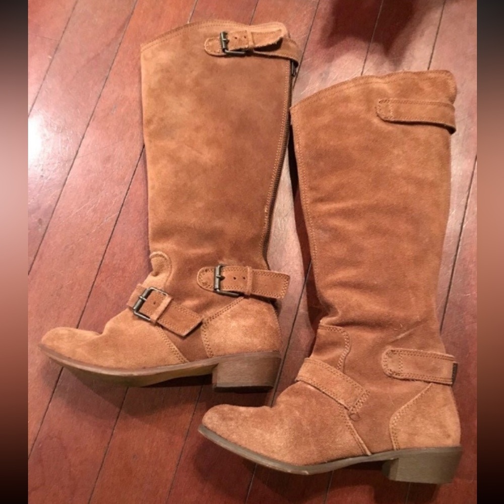 Suede Boots Size 7 Light Brown